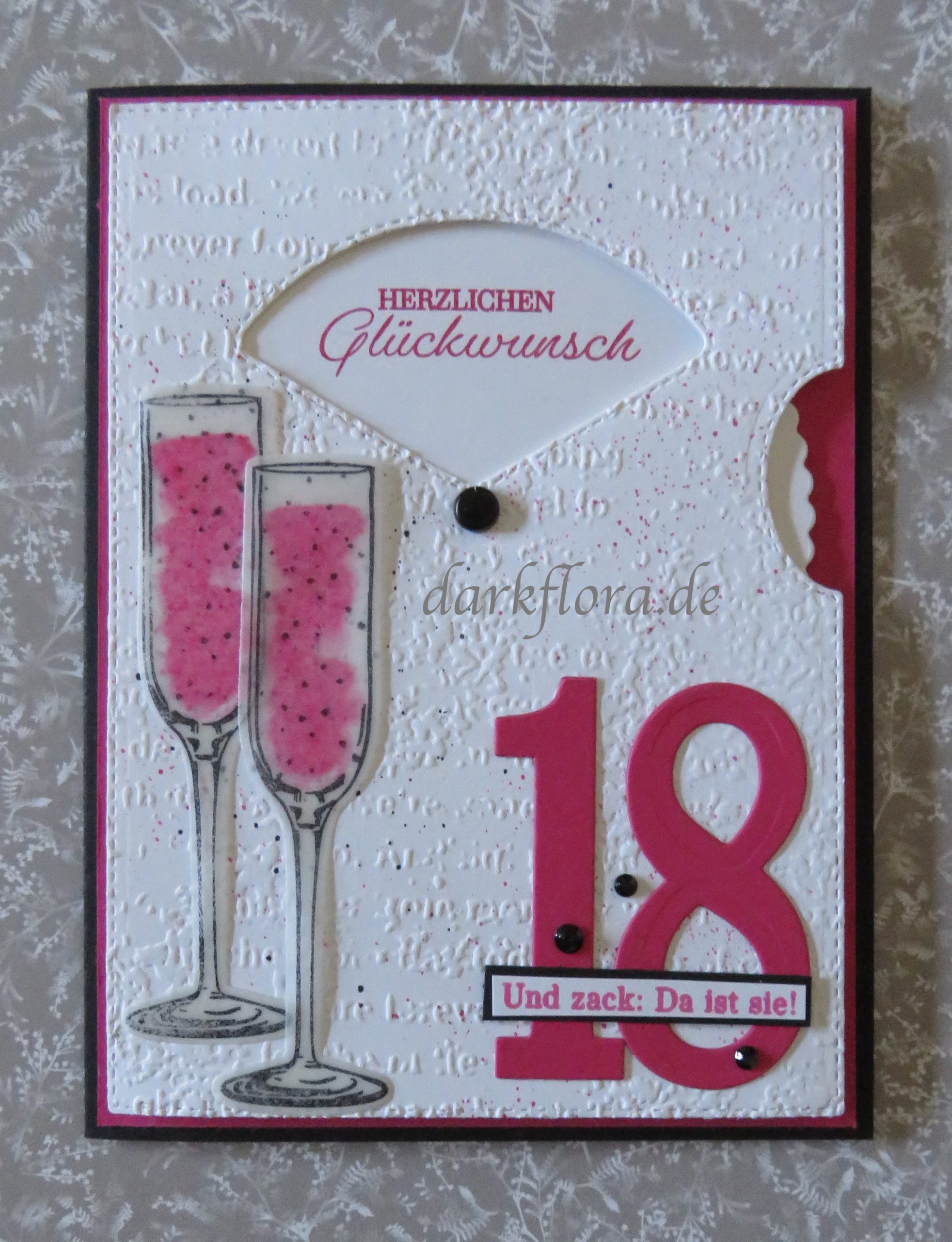 Cherry Orchard Geburtstagskarte Zum 18. – Luxuriös Mit Rosa Folie, Für Ihn, Mit Umschlag